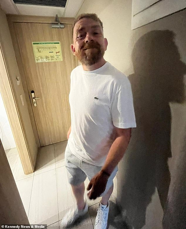 The father of a young boy had returned to his hotel at six in the morning after a night of partying and had a brilliant idea about how he could reserve a sun lounger.