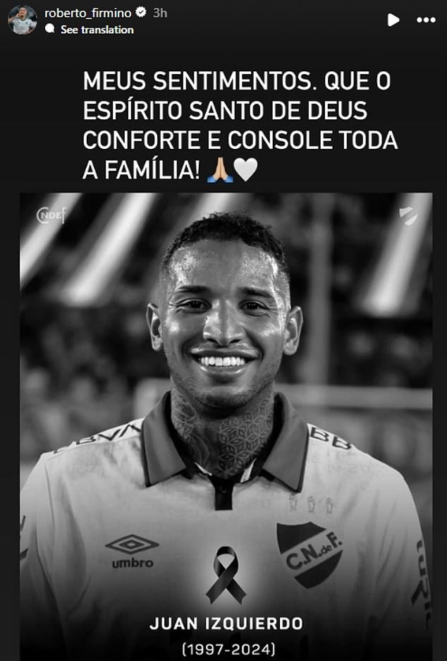 Real Madrid star Rodrygo and former Liverpool striker Roberto Firmino have also posted tributes