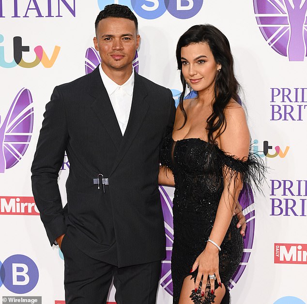 Jenas is pictured with his wife Ellie Penfold at the Pride Of Britain Awards on October 8, 2023.