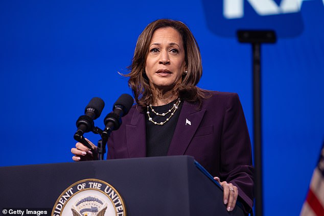 Kamala Harris pictured above on July 25