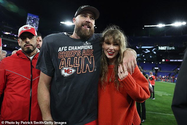 With their European tour under their belts and the NFL season approaching, Taylor and Travis Kelce, 34, are making the most of their free time with a much-needed romantic reunion (pictured in January).