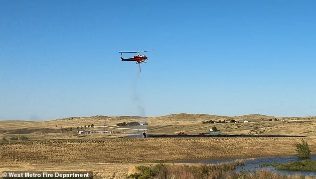 A Douglas County helicopter crew helped extinguish the fire.