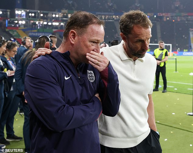 White has shown no change in his stance despite Gareth Southgate (right) and Steve Holland (left) leaving the England squad.