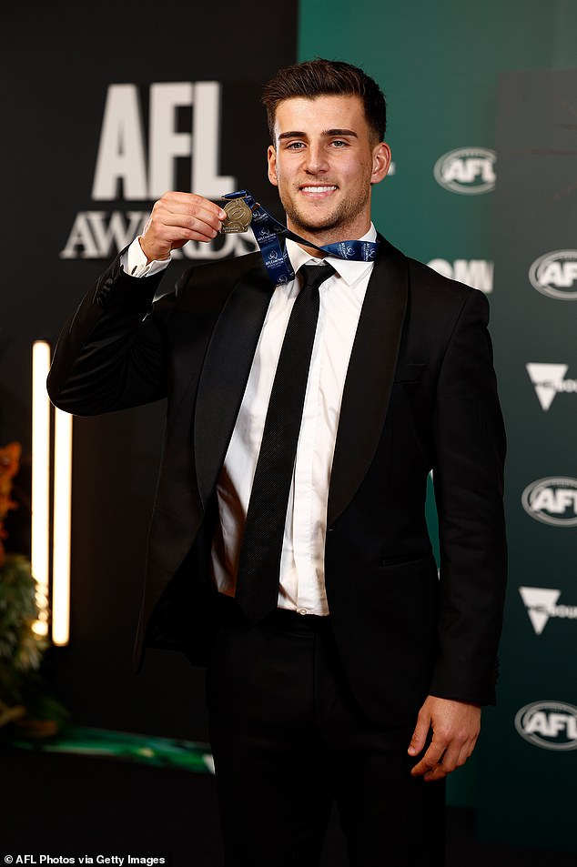 Nick had plenty to be happy about at the big event as he received the AFL Coaches Association Champion Player of the Year award.