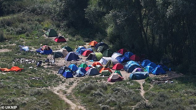 Makeshift camps have sprung up near Dunkirk as migrants wait for a place on a boat to cross the Channel.