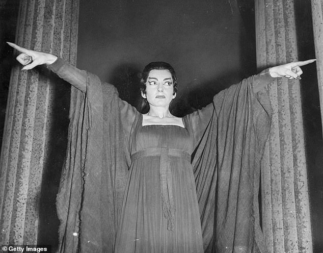 She worked with opera singers and trainers to master correct posture, breathing and movement techniques; Maria seen in 1959