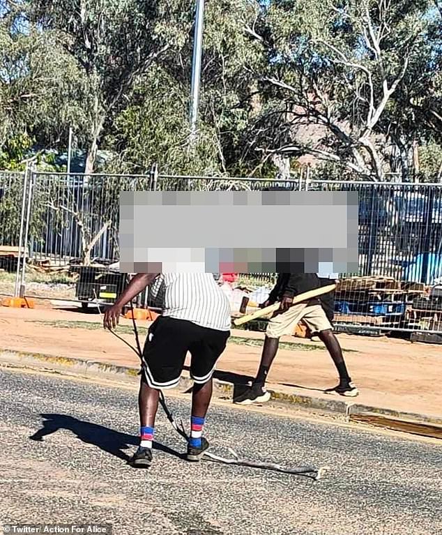 Violence spilled onto the streets of Alice Springs on Sunday afternoon as armed groups attacked each other with pickaxe handles, axes, clubs and other improvised weapons.