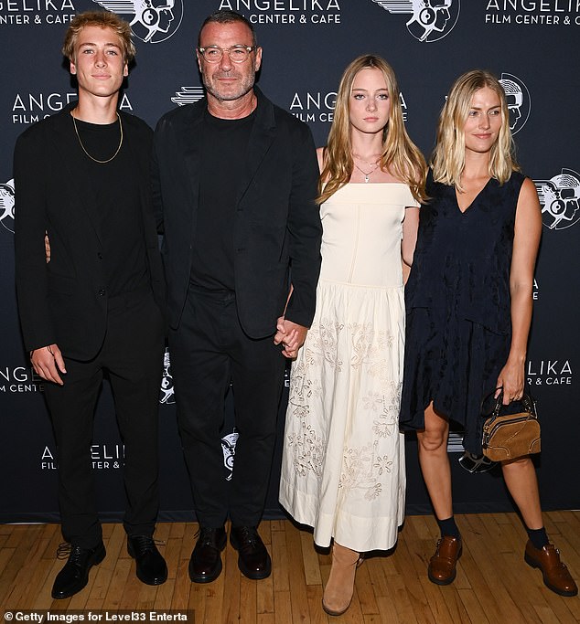 Sasha matched her father in an all-black ensemble, while Kai arrived at the event in a cream-colored dress with floral embroidery.