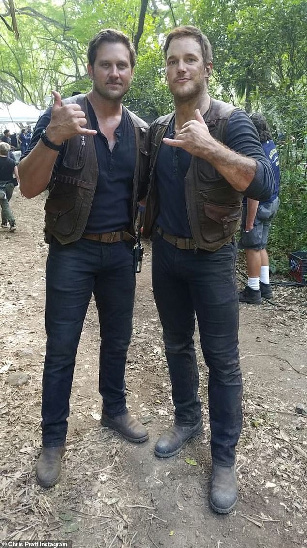 The cause of Pratt's stunt double's death was revealed earlier this month. Tony McFarr worked with Pratt on films including Guardians of the Galaxy and Jurassic World (pictured)