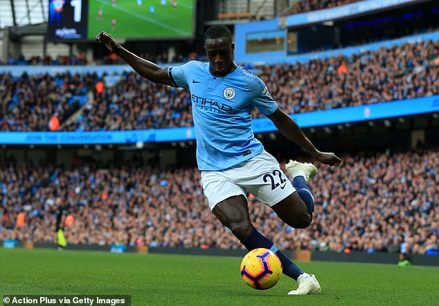 Mendy, pictured in 2018, played his 75th and final game for Manchester City in August 2021