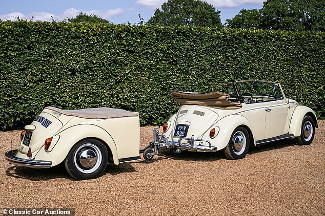 The bespoke trailer has been created from the rear half of a very similar vehicle. It has been modified to incorporate an ice cream fridge and condenser for use at events.