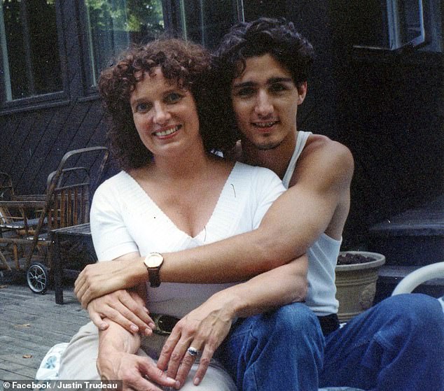 Justin Trudeau is pictured with his mother, Margaret Trudeau