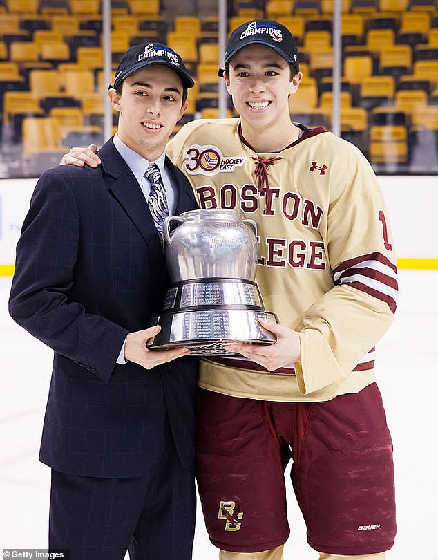 Matthew (left) and Johnny (right) both plied their trade on the ice at Boston College.