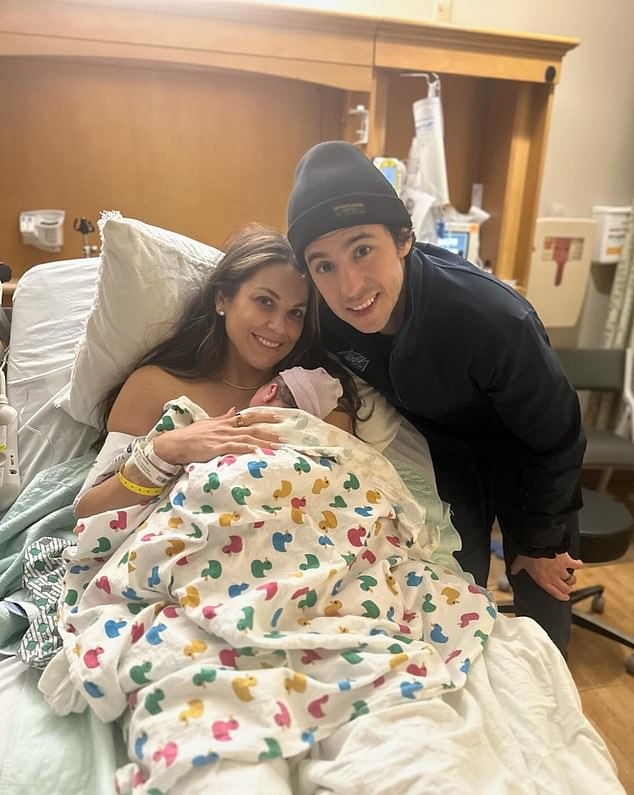 The hockey player's wife gave birth to their son Johnny just six months ago.