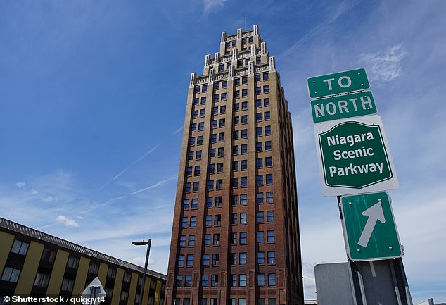 Mark was able to see the falls from his hotel room at Giacomo (pictured), a 