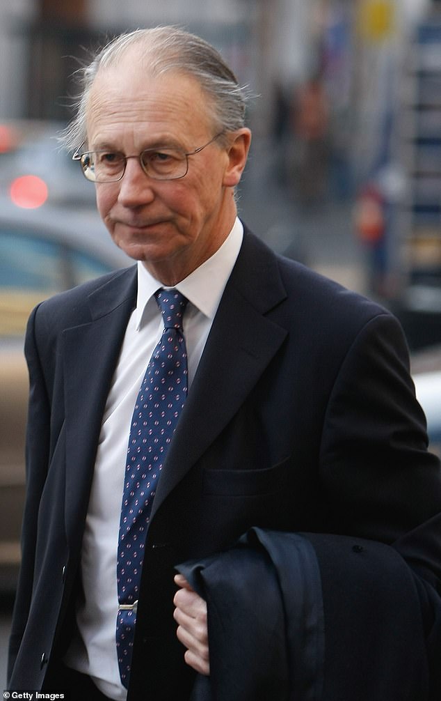 Harry flew in to attend the memorial service for Robert Fellowes (pictured), the late Queen's private secretary, but his brother appears to have left the church without saying a word to him.