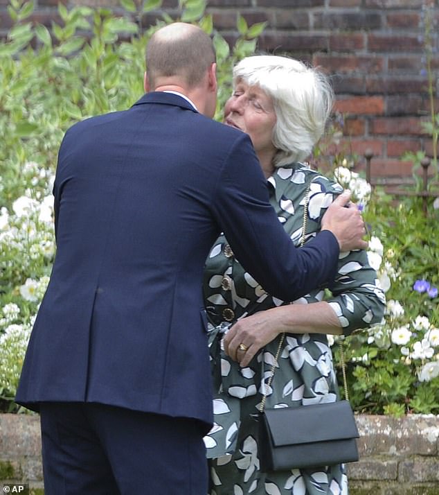 Prince William with his aunt, Lady Jane Fellowes, in 2021