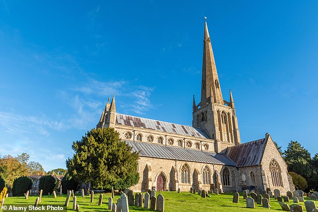 St Mary's Church in Snettisham, Norfolk, where the service took place on Wednesday