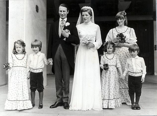 Lord Fellowes marries Lady Jane Spencer at the Guards Chapel, Wellington Barracks, London in 1978. To Lady Fellowes' right is her sister, who later became Princess Diana.