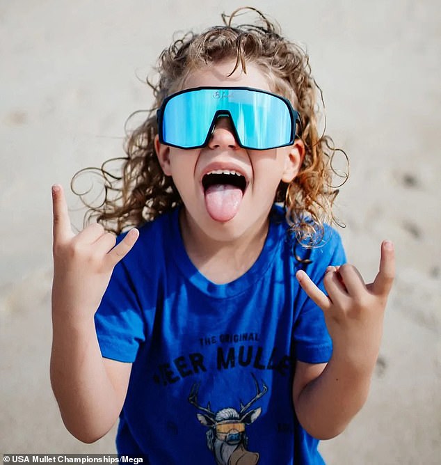 Kamden Cunningham of Swoyersville, Pennsylvania, winner of the 2024 SA Mullet Championships Junior Division, with his mullet "The Kammander"