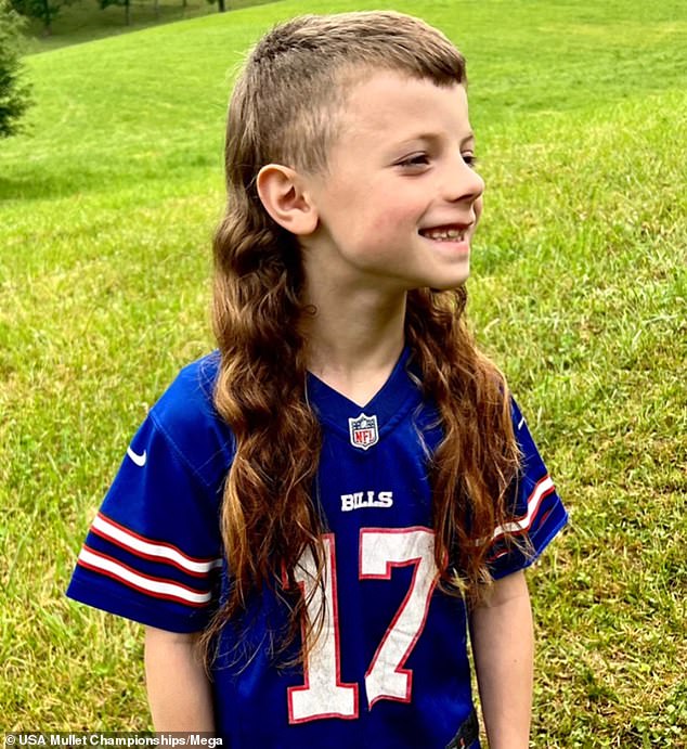 Lincoln Porter of Cleveland, Virginia, with his mullet "Mafia Mullet Bills"