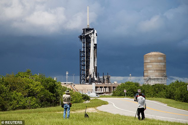 The launch of the SpaceX Polaris Dawn mission (pictured) has been delayed indefinitely pending an FAA investigation into a Falcon 9 landing accident