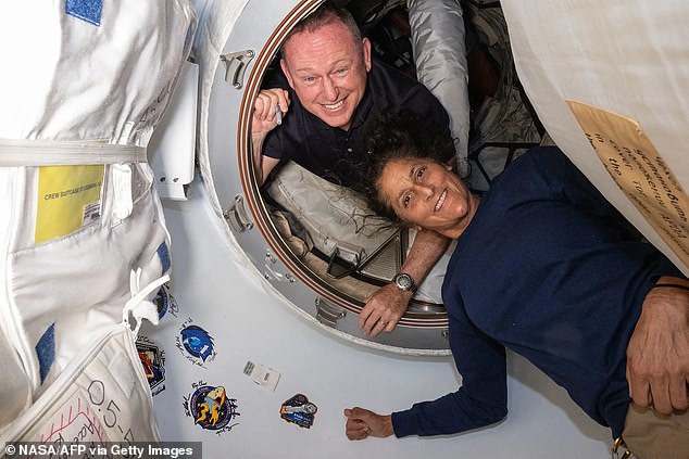 Life on board the ISS is very cramped and astronauts Barry Wilmore (left) and Sunita Williams (right) will endure another six months on board.