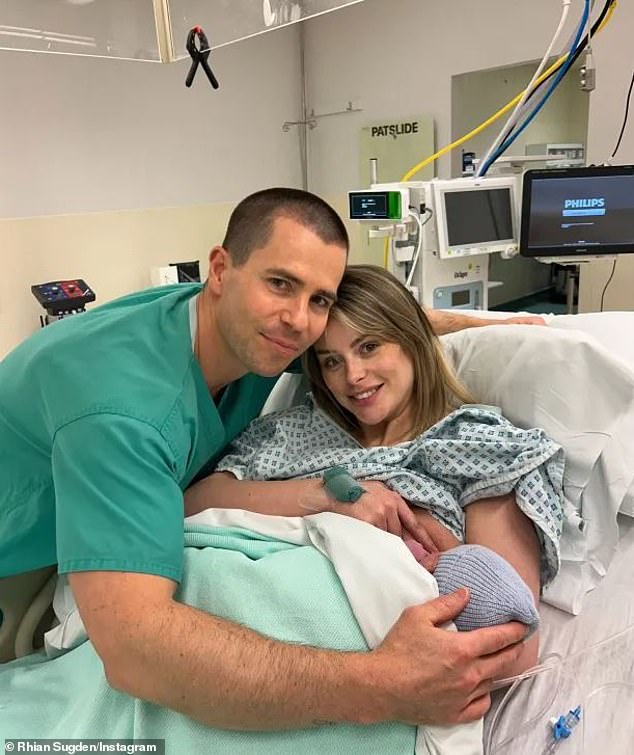 Rhian and her husband Oliver Mellor, 43, welcomed their son 