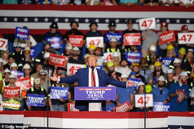 Trump was criticizing his opponent at a rally in Johnstown, Pennsylvania, on Friday night as he campaigns in the must-win state.