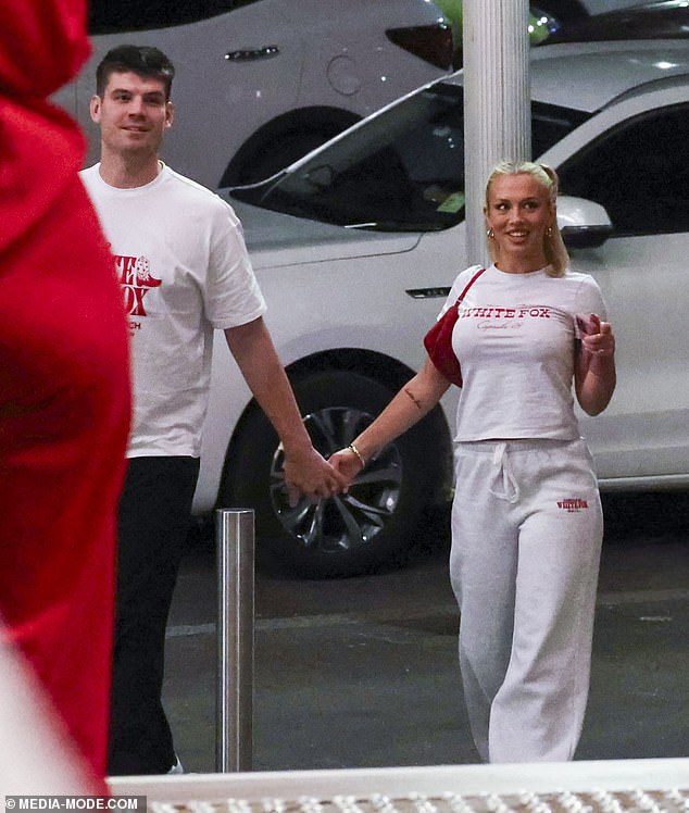 The social media star looked as loved up as ever with Love Island Australia star Matt as they stepped out hand in hand.