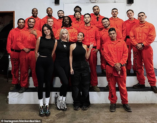 As seen in their series of photos, they were joined by reality star Olivia Pierson and Kourtney Kardashian's ex Scott Disick as they met the firefighters and had a discussion about criminal justice reform.