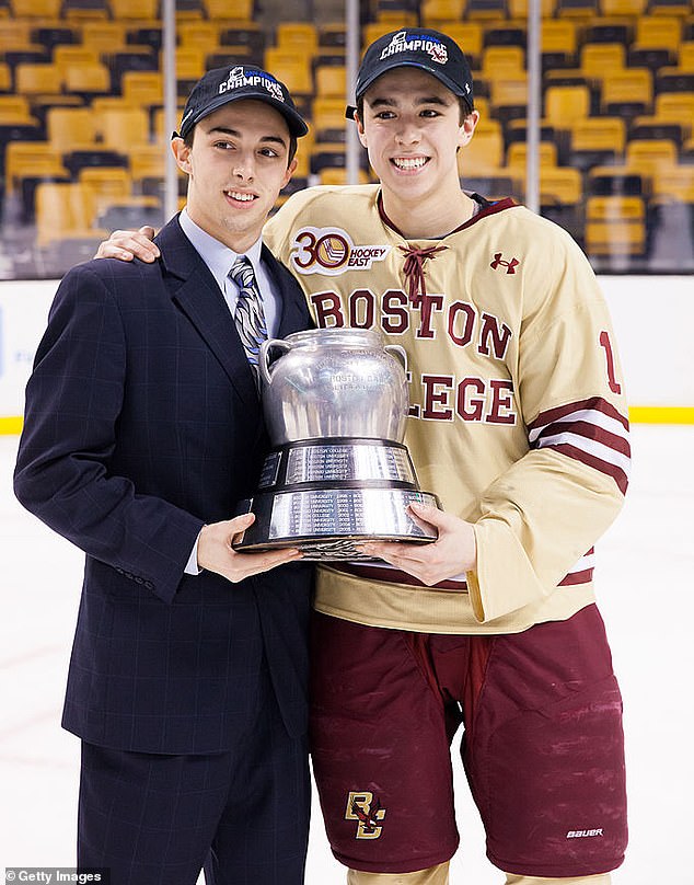 Matthew (left) and Johnny (right) both plied their trade on the ice at Boston College.