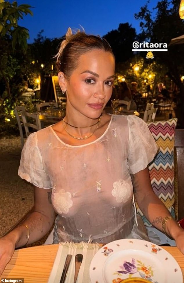 This comes after Rita set pulses racing when she went braless in a daring sheer top for a dinner date on Wednesday night, days after her risqué performance at Manchester Pride.