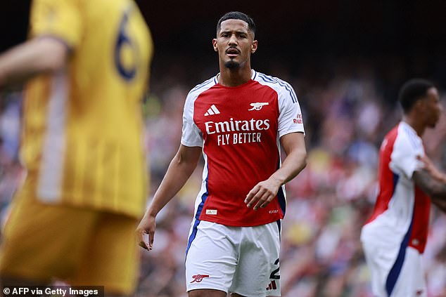 William Saliba helped Arsenal stem the tide of pressure following Rice's dismissal