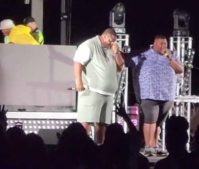 After Fatman Scoop was taken off stage by medics, his fellow performers spoke to the crowd who stood in stunned silence.