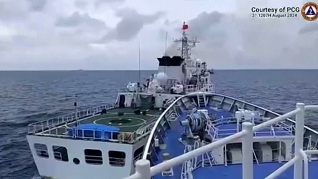 The Philippine ship, the Magbanua, has been anchored in Sabina since mid-April after Manila suspected that China could build a structure to seize the uninhabited atoll.