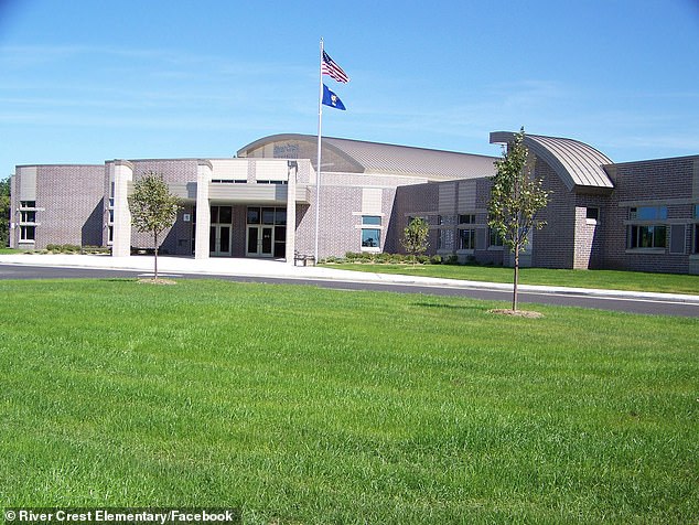 The River Crest Elementary School fifth-grader (pictured) alleged she moved his desk out of sight so she could rub his legs during class.