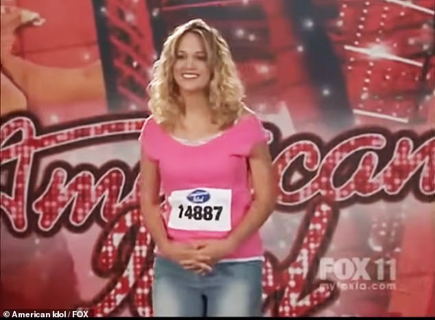 Underwood auditioning for American Idol in 2004 before winning the show's fourth season, which aired in 2005.