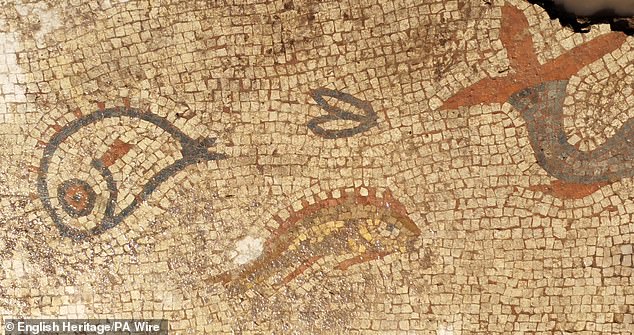 The depictions of dolphins and fish were ingeniously made by the Romans using intricately arranged white, red, blue and yellow tiles.