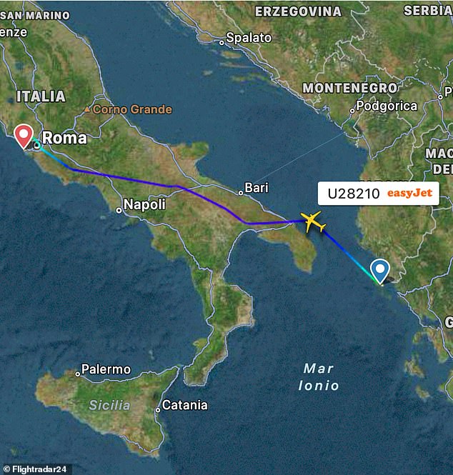 Flight tracking data showed the plane deviating from its flight path and landing at an airport near Rome.