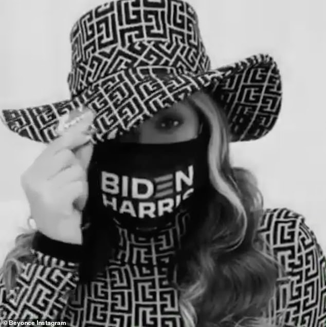 In 2020, Beyoncé made a small show of support for Biden and Harris the day before the presidential election when she sported a Biden-Harris face mask in an Instagram post.