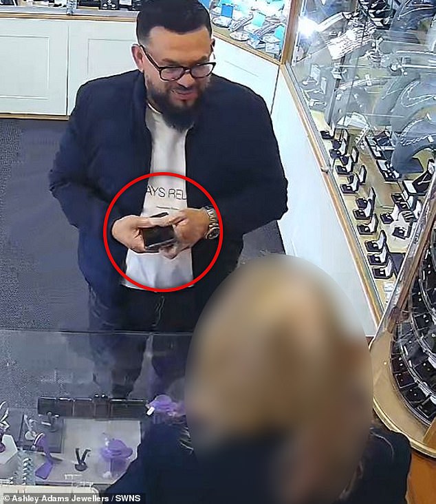 This comes after CCTV in shops across the country exposed a 'gold swap scammer' (spotted) for ripping off jewellers by swapping real and fake gold out of sight while they paid him.