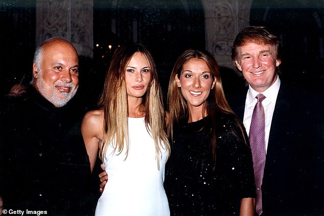 Céline Dion and her late husband, René Angélil (pictured with Trump and Melania in 1999), frequently dined at Mar-a-Lago.