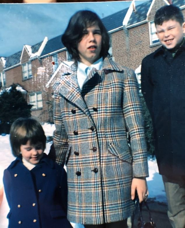 Maryann Collette was just nine years old when her sister, Patricia Newsom, 16, disappeared from their boarding school in the Monticello area of ​​New York. (Pictured: Maryann, left, with her sister Patricia, center, and her late brother Peter, right)