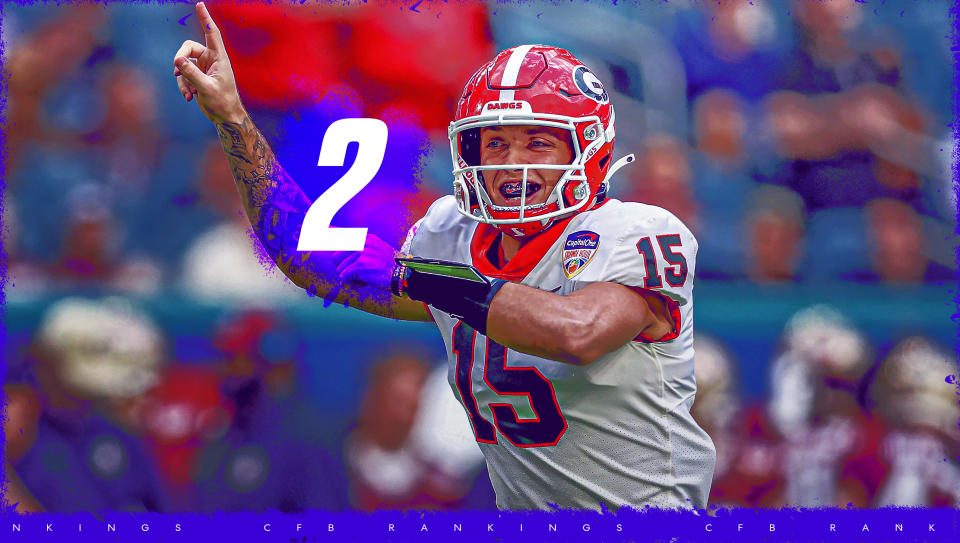 Carson Beck and the Bulldogs are ranked No. 2 in our preseason college football rankings. (Grant Thomas/Yahoo Sports)