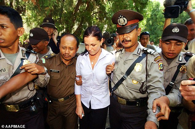 She was arrested at Bali airport in October 2004 with 4.2kg of cannabis wrapped in plastic inside her surfboard bag.