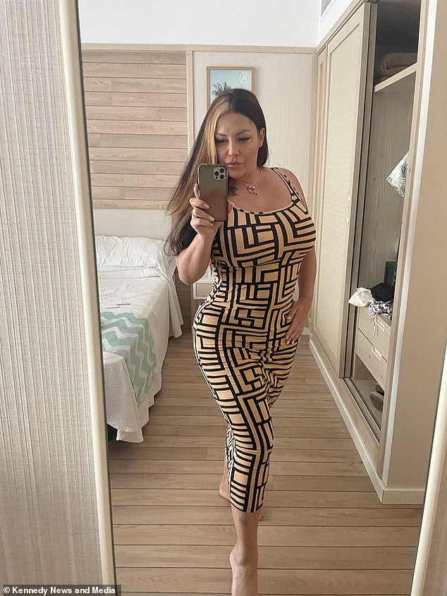 Rara Armstrong (pictured on holiday), from Gloucester, took her 11-year-old son on a family holiday to Benidorm, Spain, where she said the employee made her feel uncomfortable when he asked for her number and to take her for coffee.