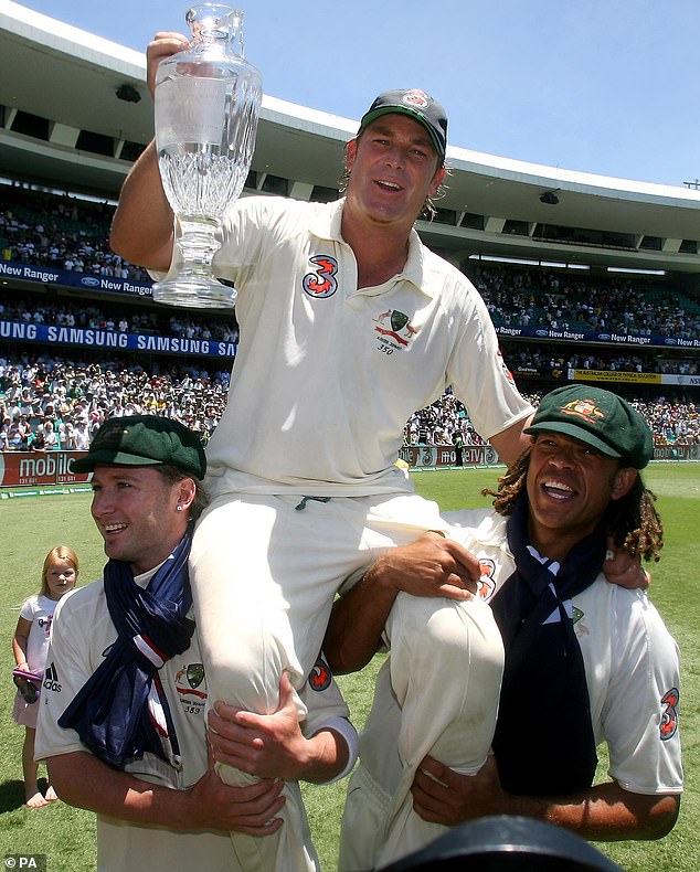 Cricket legends Shane Warne (centre) and Andrew Symonds (right) will also be considered by Cricket Australia