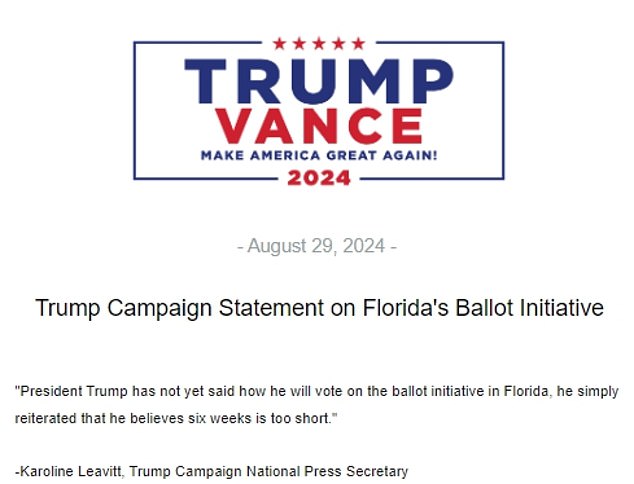 The Trump campaign issued a statement clarifying its position.