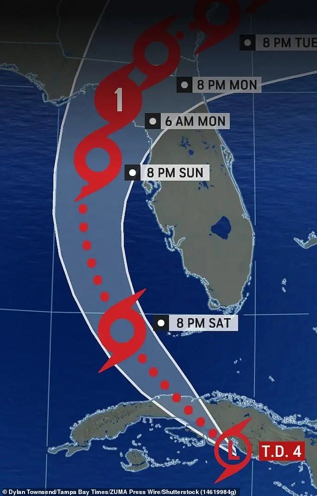 Officials said widespread flooding is also possible in the Southeast as the storm moves northeastward across the state around 6 a.m. Monday, before heading out to the Atlantic around 8 p.m.